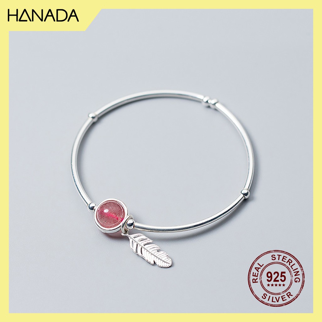 [HCM] Lắc Tay Bạc 925 Hanada Thạch Anh - Lông Vũ