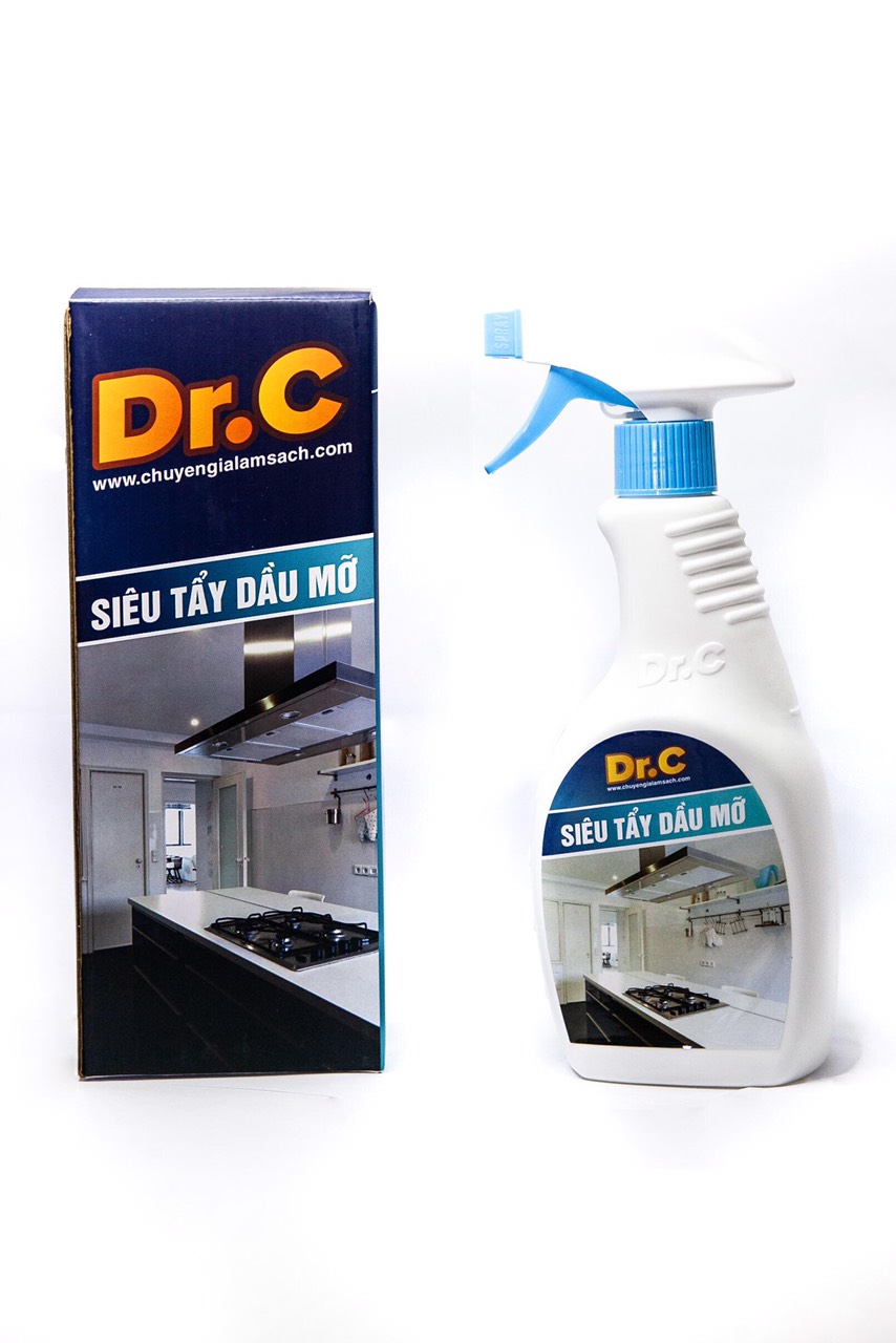 SIÊU TẨY DẦU MỠ DR.C 500ML - Chai xịt tẩy rửa các vết bẩn cứng đầu, ố vàng của xoong nồi chảo, đồ dùng nhà bếp siêu nhanh siêu sạch, tiết kiệm thời gian và công sức lau chùi vệ sinh
