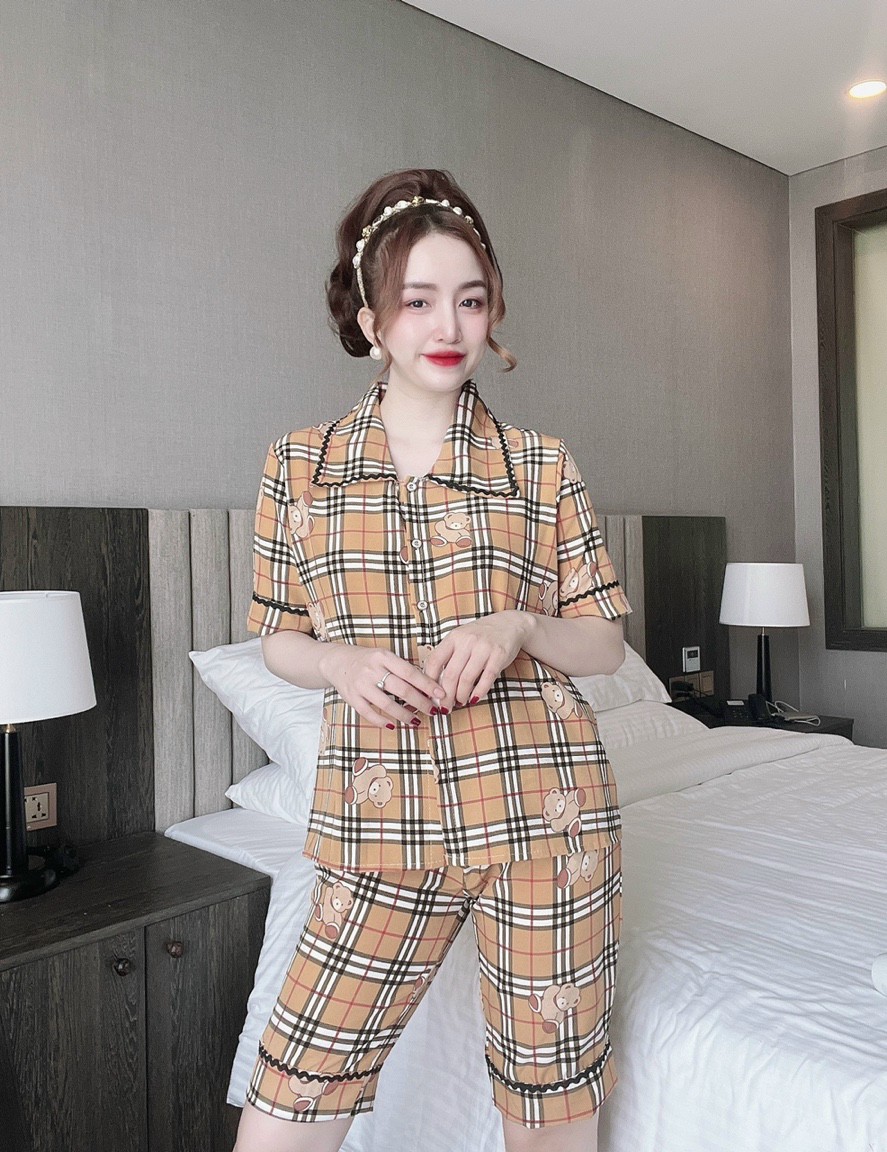 Đồ Bộ Nữ Mặc Nhà Quần Lửng Lụa 100D