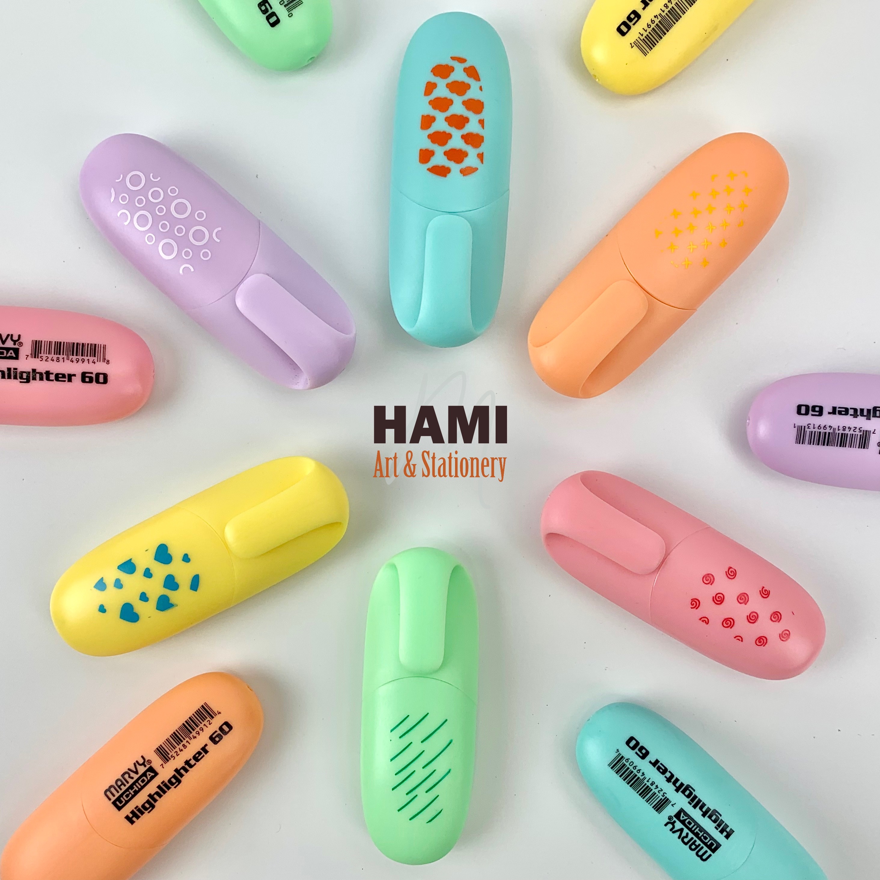 Bút dạ quang mini tone pastel Marvy HL60P