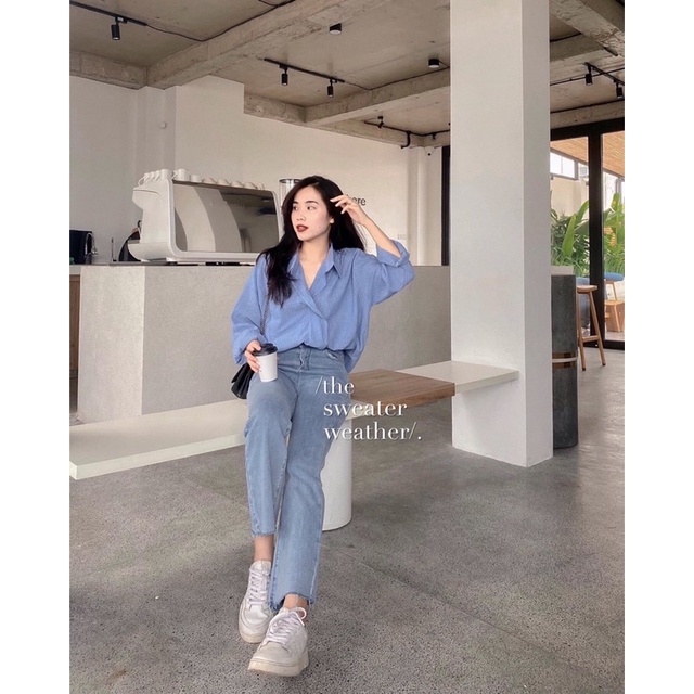 Áo sơ mi vạt chéo 1 cúc