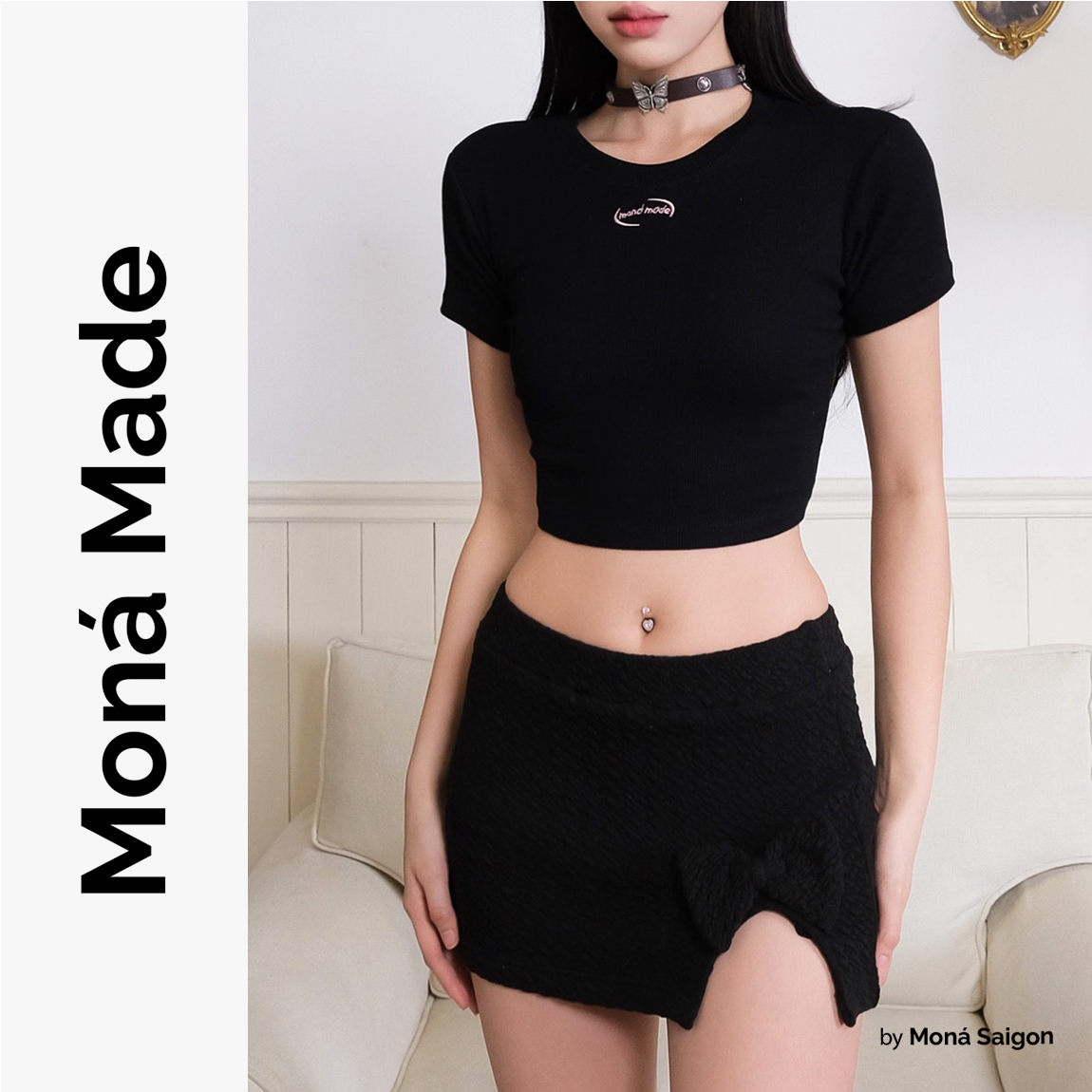 [VOUCHER 12%/149K] Chân váy ngắn xẻ tà MONÁ - BAMBAM