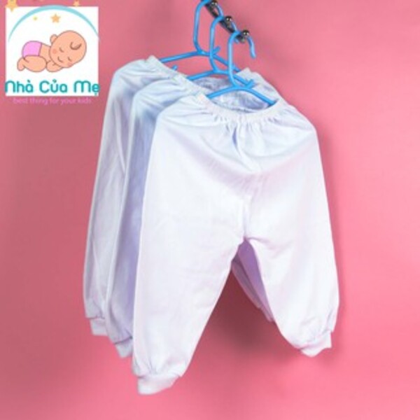 Combo 10 quần dài cotton ống bo cho bé
