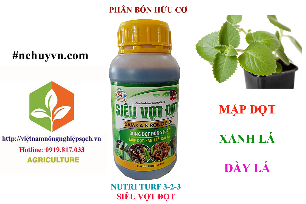 SIÊU VỌT ĐỌT - PHÂN BÓN HỮU CƠ NUTRI TURF 3-2-3