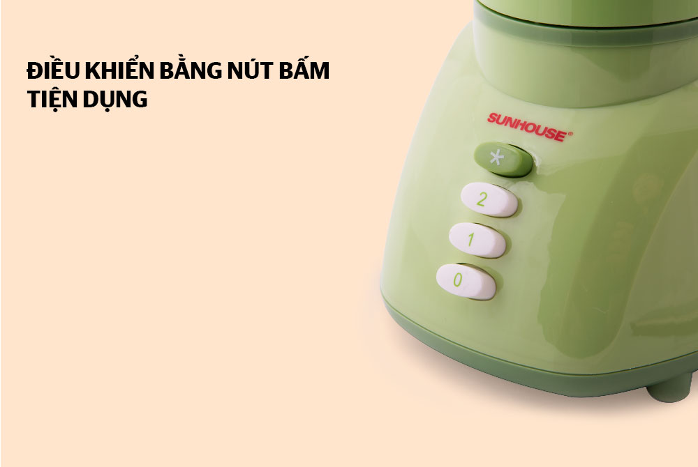 Máy Xay Sinh Tố Sunhouse SHD5112 - Máy Xay Đa Năng - Lưỡi Dao Sắc Bén - Cối Xay Đa Năng - Dung Tích Lớn - Máy Xay Đa Năng - Máy Xay Cầm Tay - Máy Ép Hoa Quả