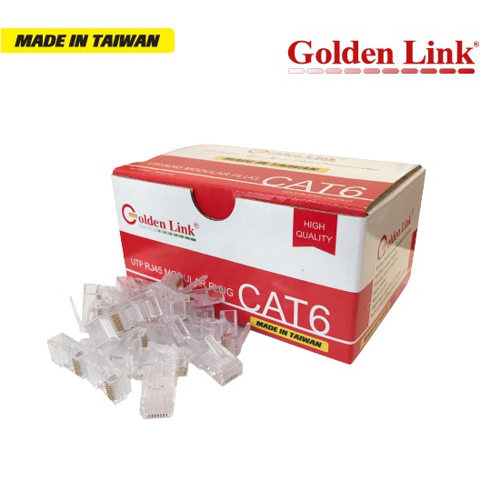ĐẦU BẤM MẠNG GOLDEN LINK RJ45 UTP CAT6 (hộp 100 cái)