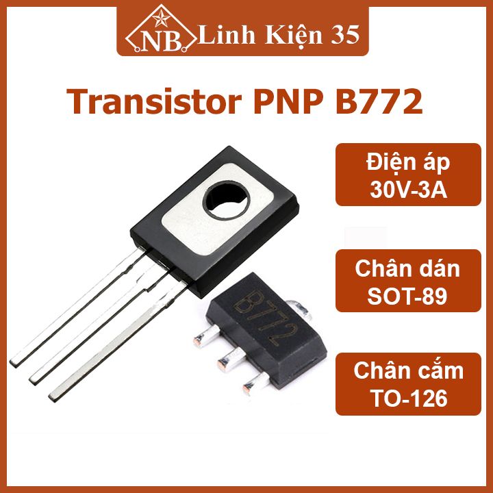Combo 10 Transistor PNP B772 3A-30V TO-216 / SOT-89