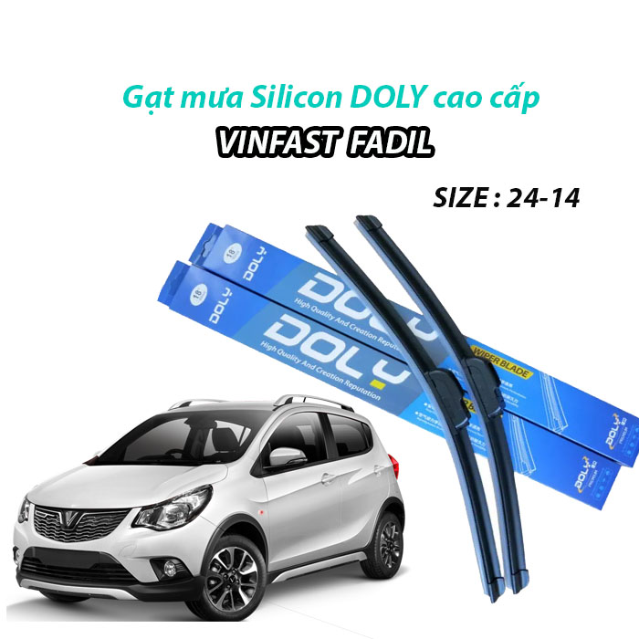 HCM-Gạt mưa Silicon xe Vinfat Fadil (24''-14'' )hàng DOLY-loại silicon cao cấp theo xe, gạt sạch êm giúp lái xe an toàn