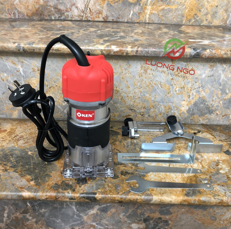 Máy phay gỗ KEN 850w -  máy soi mộng gỗ chính hãng ( kèm hộp 12 mũi phay )
