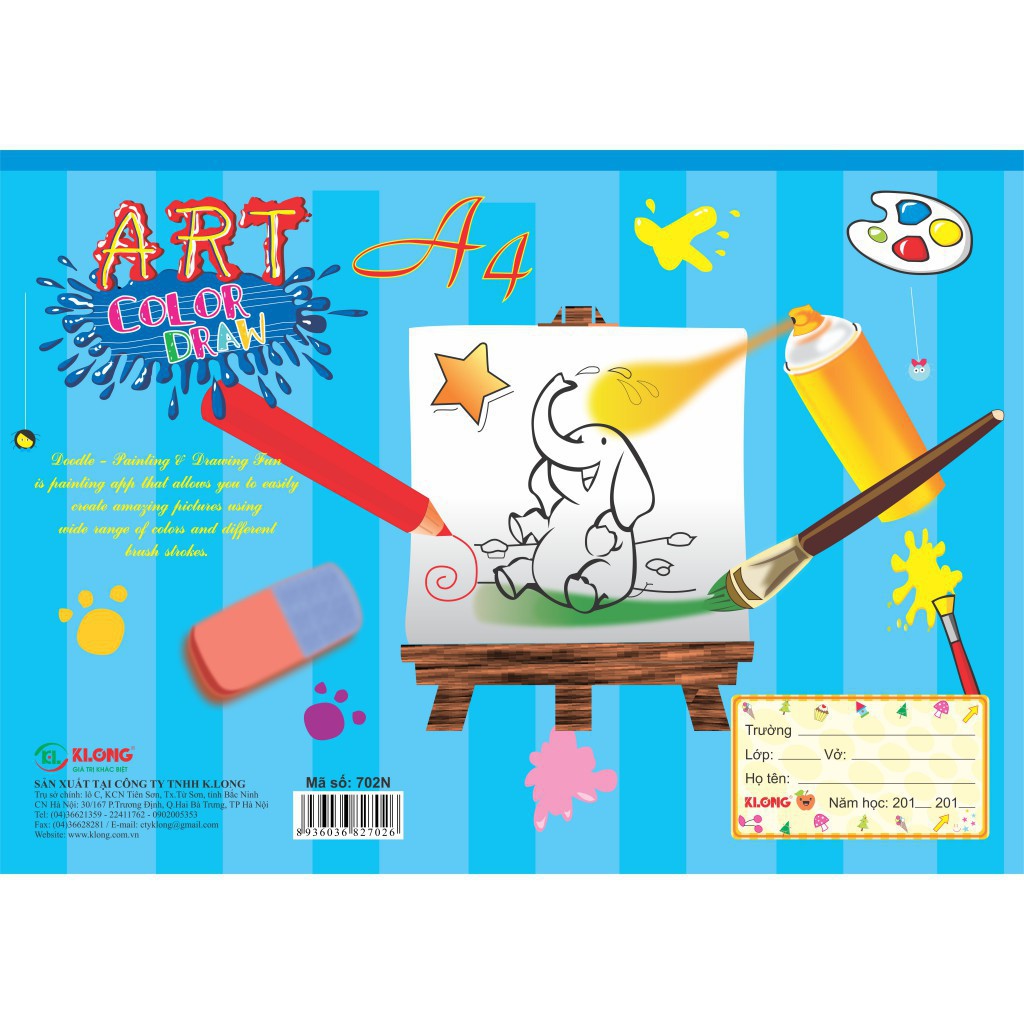 Vở vẽ Klong A4 - 24 tờ - MS: 702