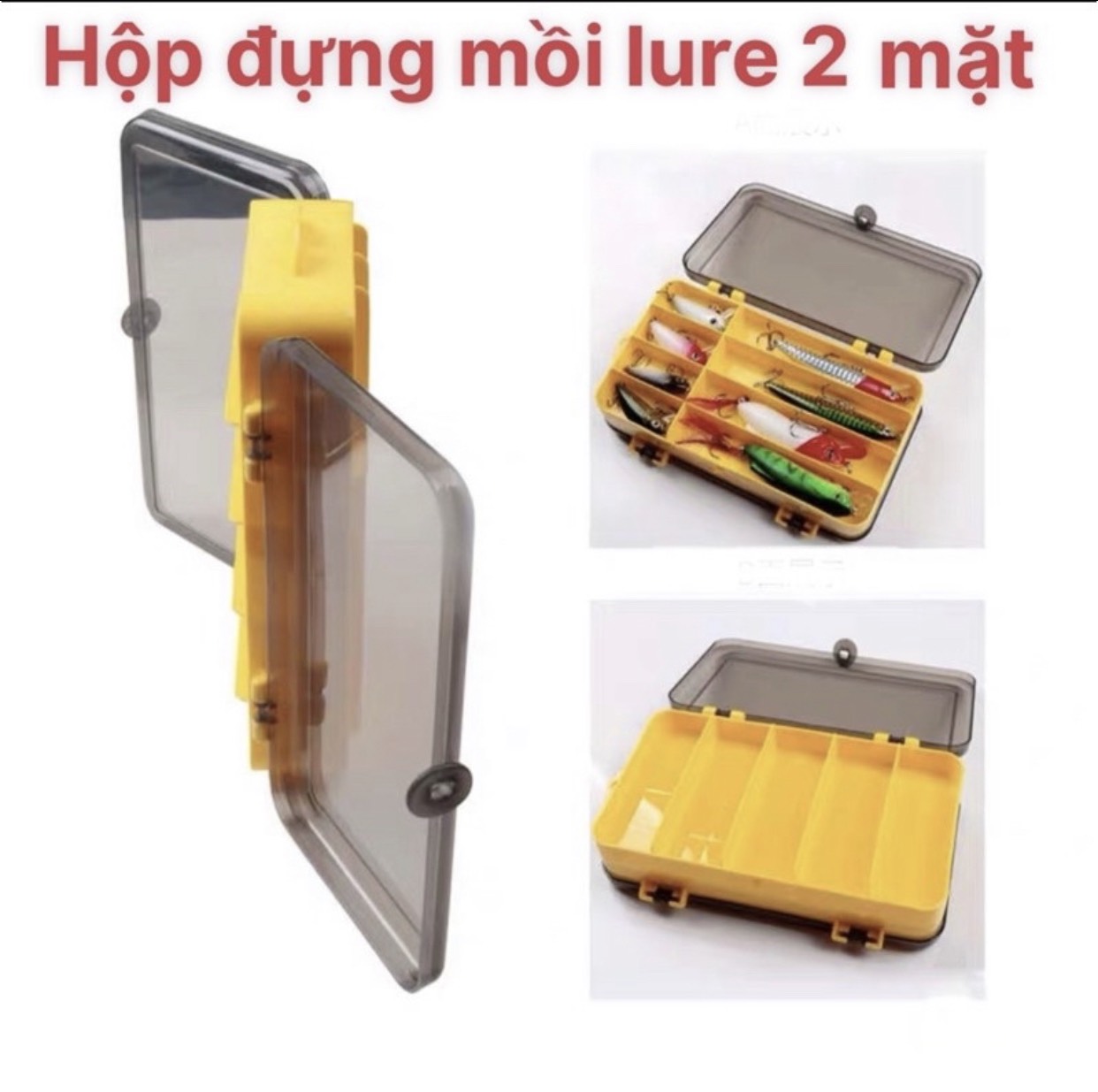 Hộp đựng mồi giả câu lure 2 mặt