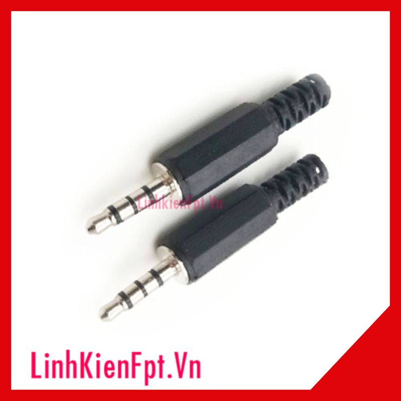 Combo 2 Đầu jack audio 4 chấu 3.5mm stereo đực nhựa