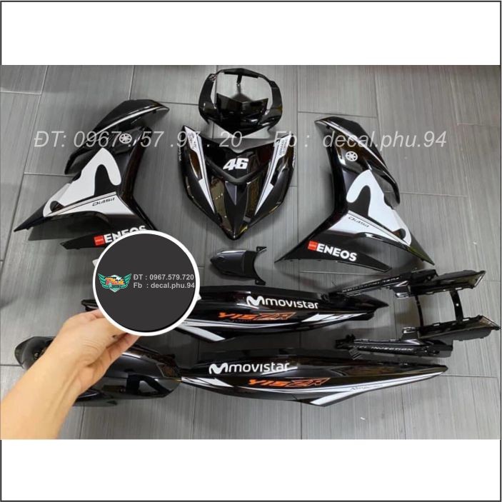 Tem rời Exciter 150 Movistar Trắng đen (X)