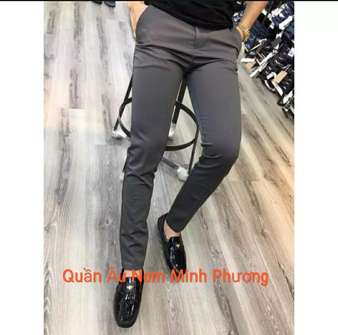Quần tây âu nam dáng Hàn Quốc không nhăn cao cấp xám đậm