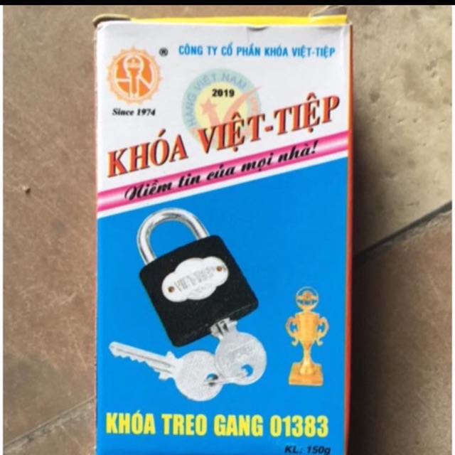 Khoá việt tiệp gang bấm được 01383