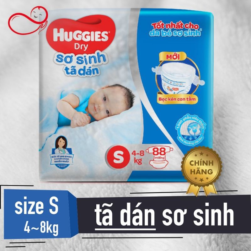 Tã dán sơ sinh Huggies S80 (4-8kg)