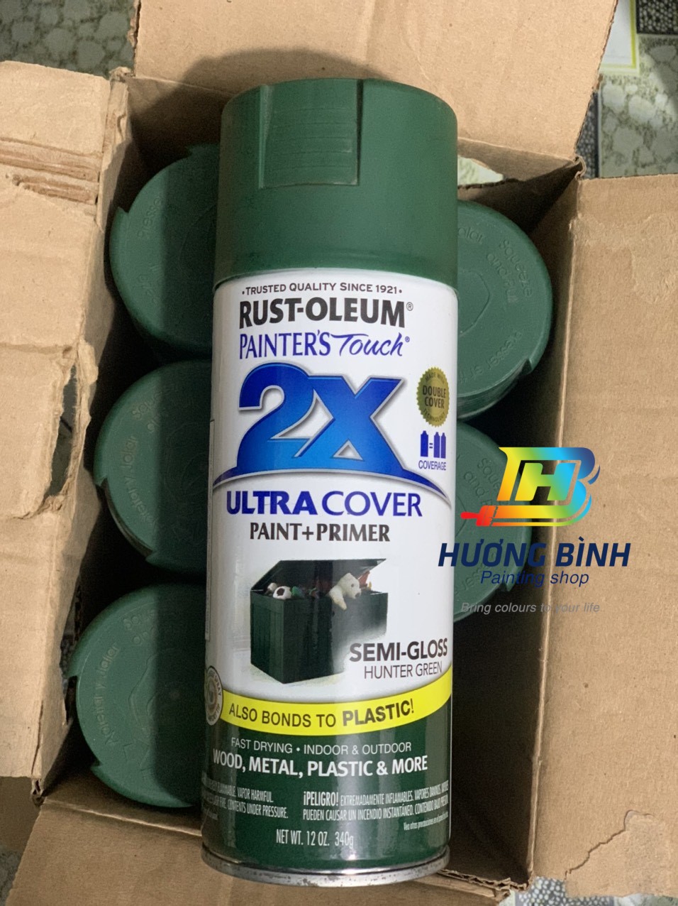[Nhóm XANH LÁ] Sơn xịt Rust-Oleum 2X ULTRA COVER SPRAY 12oz ~ 360ml (không cần lót, gấp đôi độ phủ)