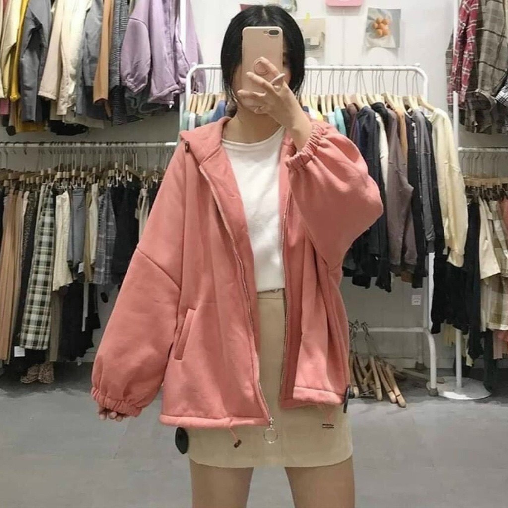 ÁO KHOÁC NỈ BASIC MỘT MÀU ĐƠN GIẢN KÉO XÉC TP060