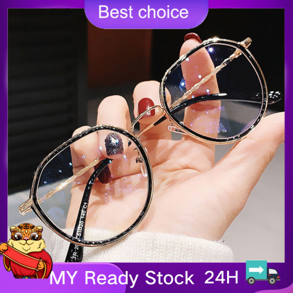 Giá bán 🔥Hộp đựng kính miễn phí🔥1PC Trendy Oversized Myopia Glasses Round Octagon Metal Frame Eyeglasses High-definition Women Men Students Clear Glasses