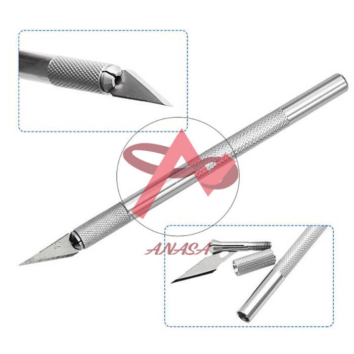 Dao Khắc Trổ Kỹ Thuật Cán Nhôm 14cm Không Kèm Lưỡi Thay Thế Màu Ngẫu Nhiên