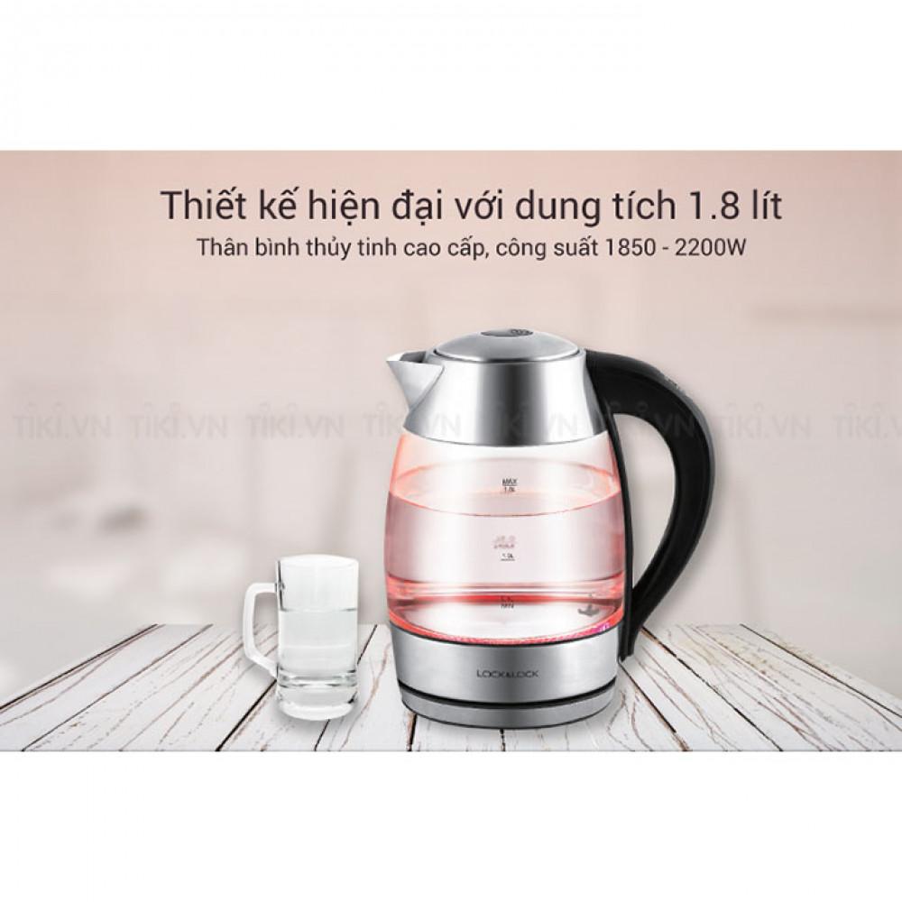 Ấm siêu tốc Lock&Lock 1.8L thuỷ tinh EJK341 nhiệt độ