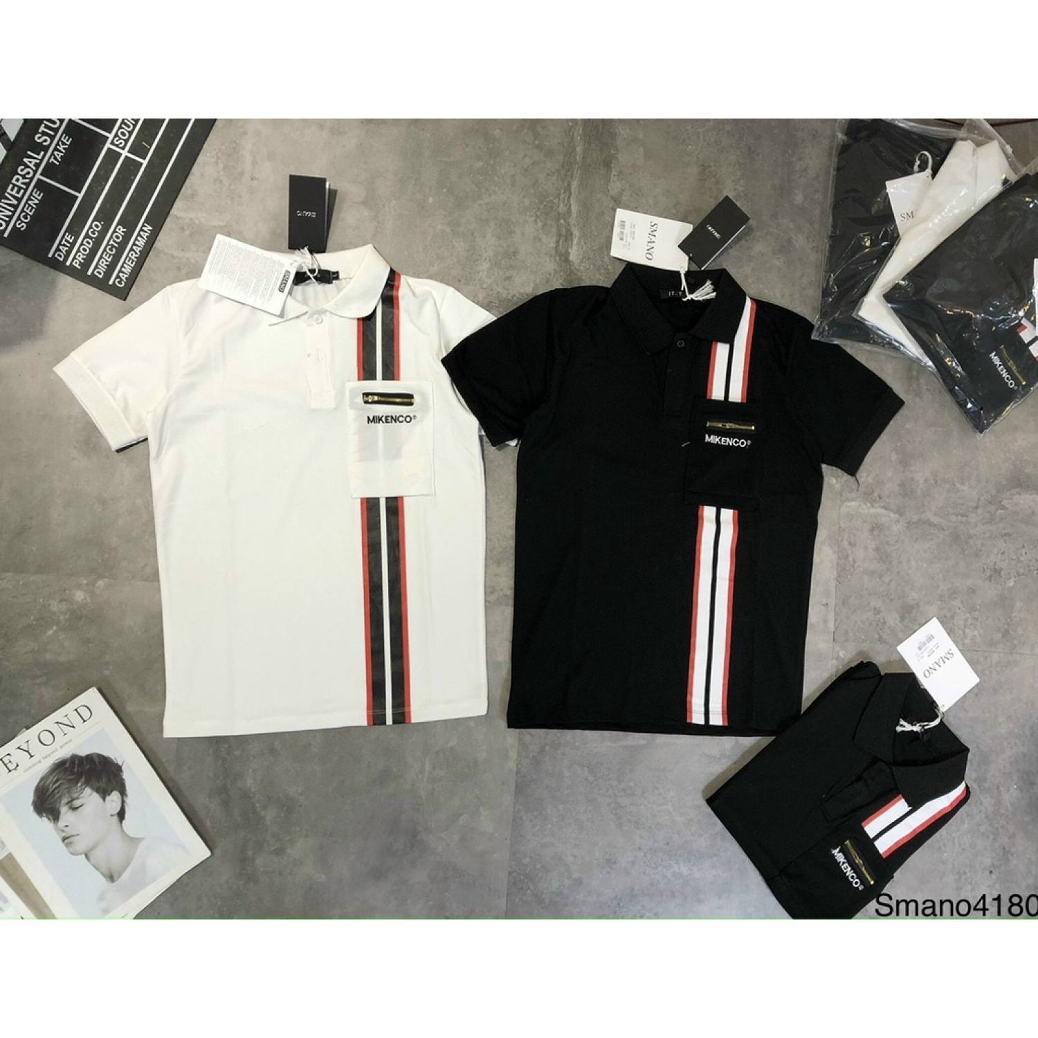 Áo polo Mikenco nam nữ thể thao túi khoá chất cotton co giãn 4c hottrend