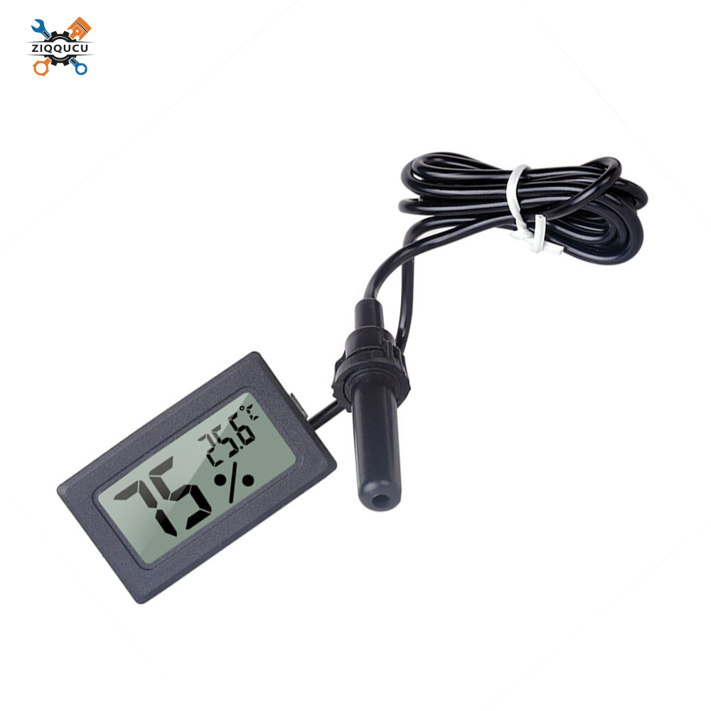 Diymore slope FY-12 Embedded Electronic Hygrometer Mini Household Digital Hygrometer Thermometer Black Rectangular Thermometer Hygrometer Aquarium Temperature Humidity Meter with 1M Wire