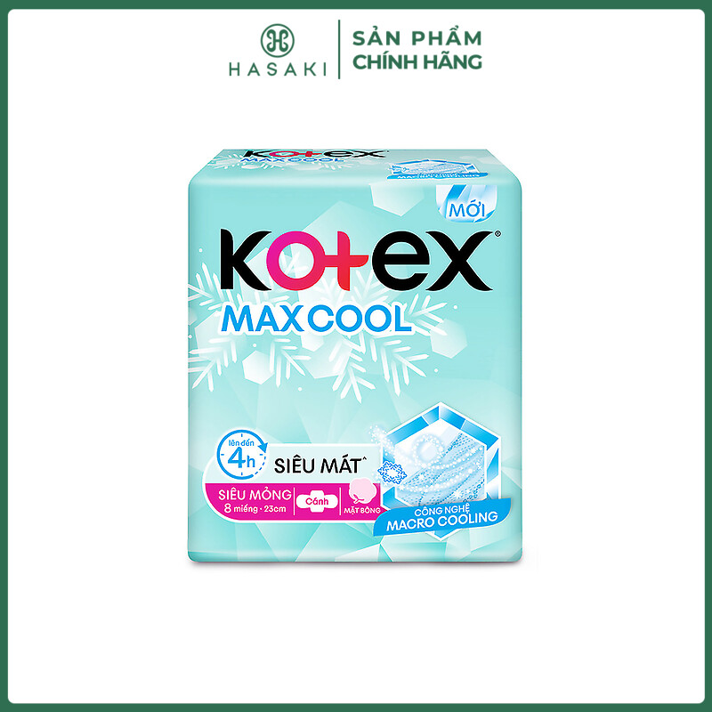 Băng vệ sinh kotex max cool siêu mỏng cánh 8 miếng max cool
