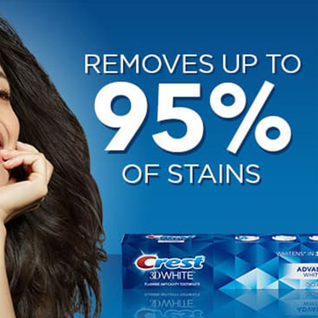 Kem đánh răng trắng răng Crest 3D White Advanced của P&G Mỹ mỗi tupe 148gr (kem trắng)