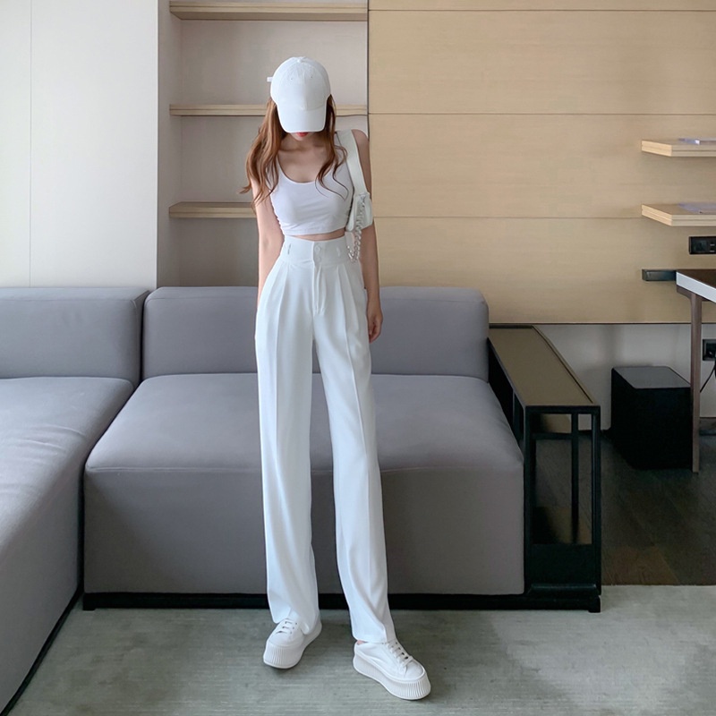 Quần ống rộng lưng cao 2 cúc cạp cao siêu hot