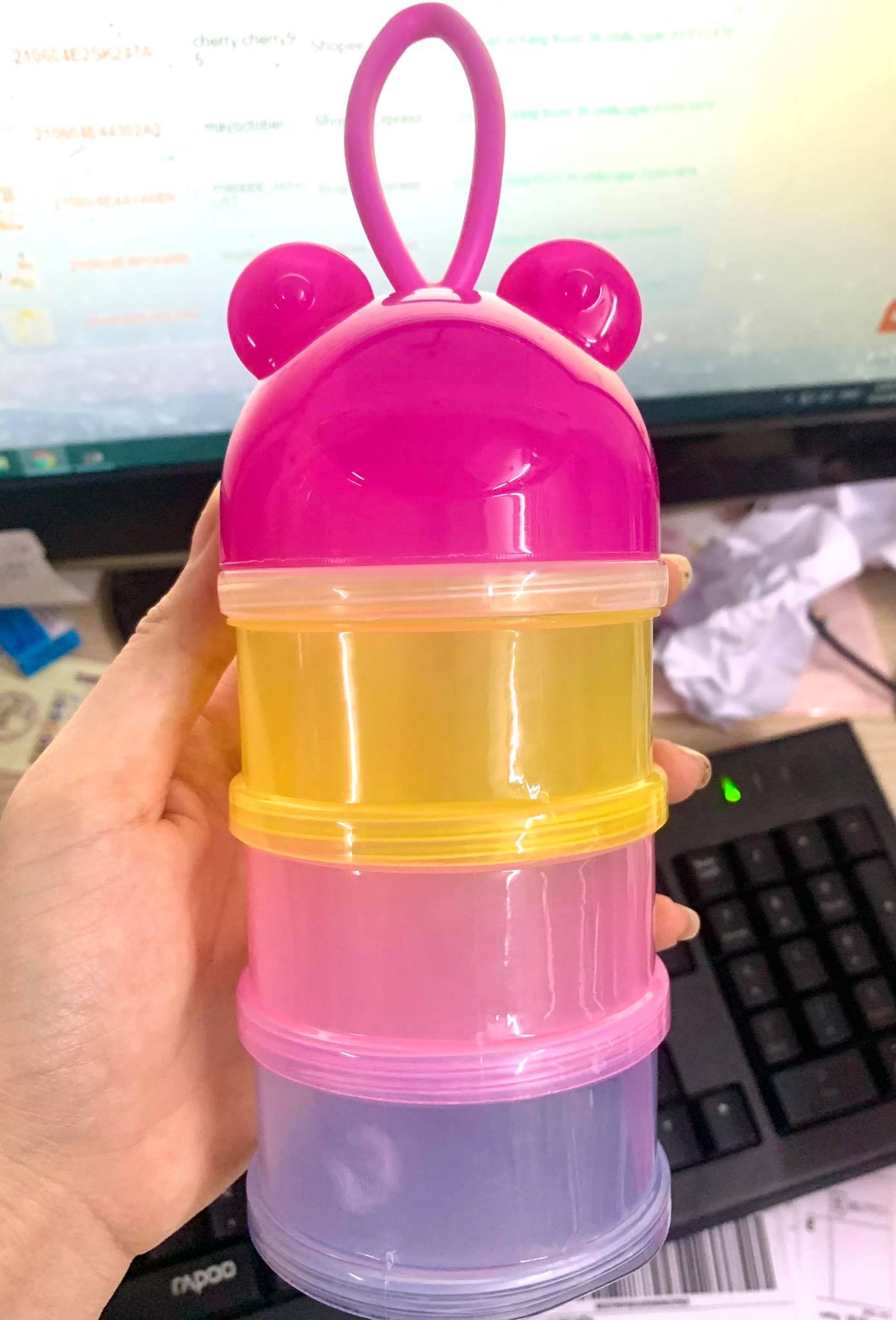 Hộp chia sữa 3 ngăn phối màu