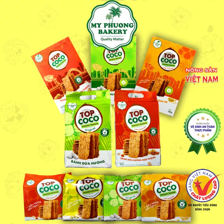 Bánh dừa nướng topcoco đậu phộng 180g