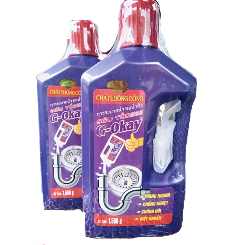 DUNG DỊCH THÔNG CỐNG SIÊU TỐC G-OKAY CHAI 1400ML SIÊU ĐẬM ĐẶC [LOẠI THÔNG MẠNH NHẤT]