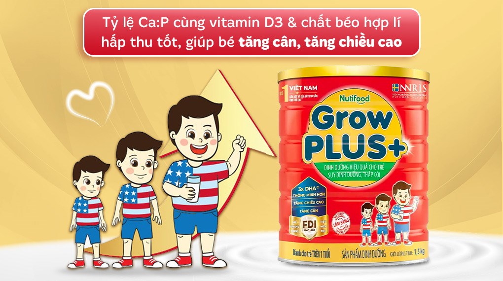 Sữa Nutifood Grow Plus Đỏ 1,5kg HSD 2025