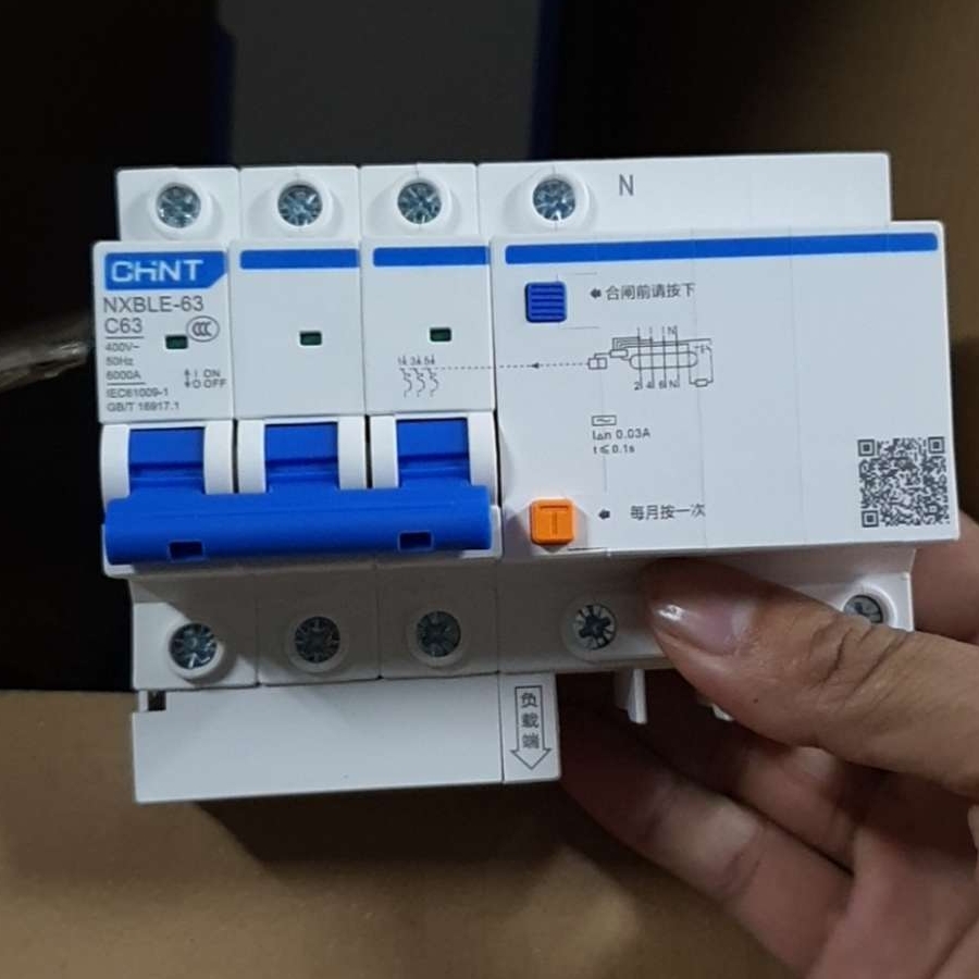 Át chống dò CHINT 3P-N 63A