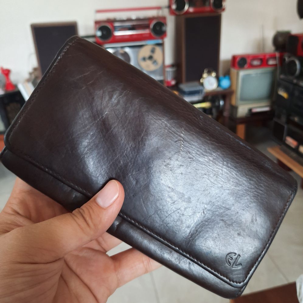 ví dài hàng si da thật hiệu