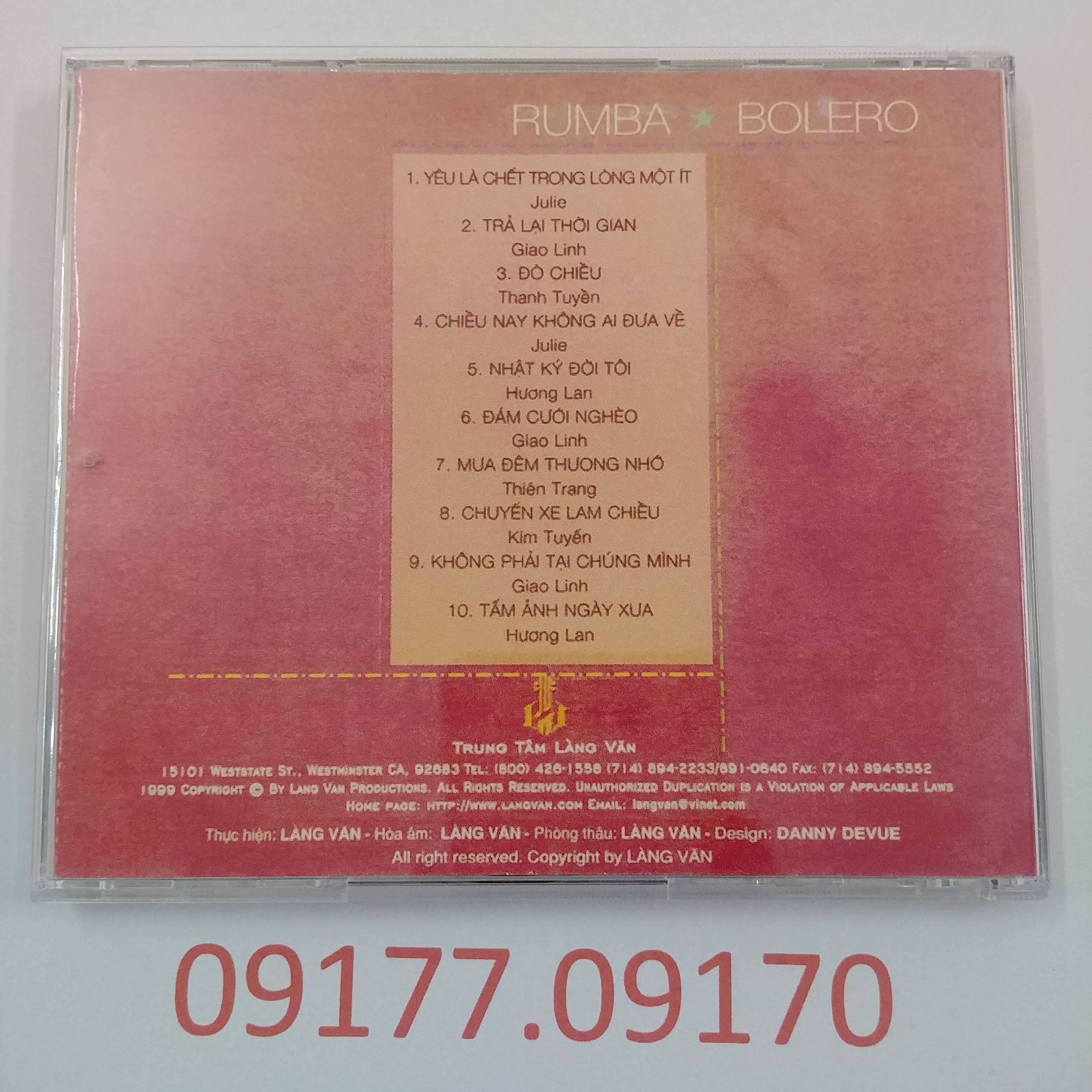 [HCM]CD RumBa - Bolero Làng Văn CD