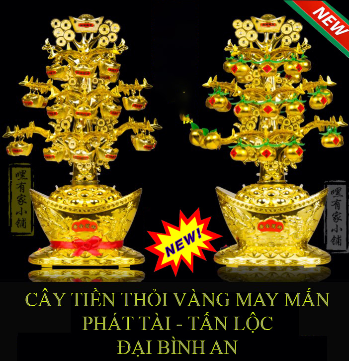 Cây tiền vàng hút tài lộc để ban thờ,Cây Tiền Tài Lộc Đồng Vàng,Cây Vàng Thỏi Phát Sáng Bàn Thờ Ngày Tết,trang trí ban thờ ngày tết thêm phần tôn kính phát tài tấn lộc đại bình an.
