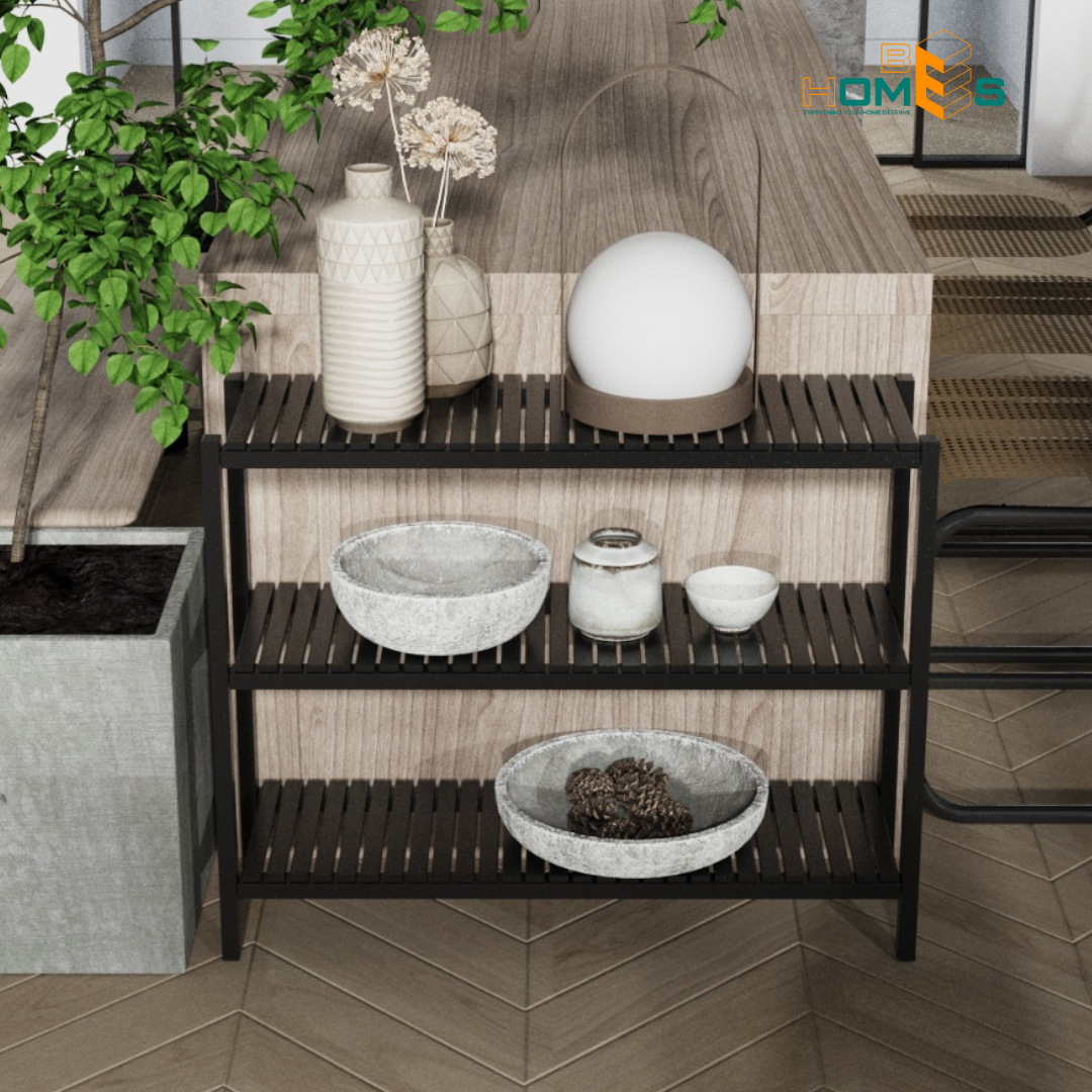 Kệ giày gỗ Behomes 3 tầng 80 cm