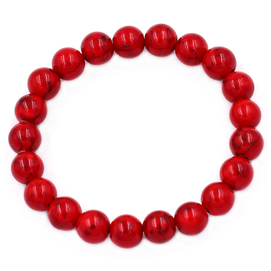Bracelet coral stone 8 MM 21 beads