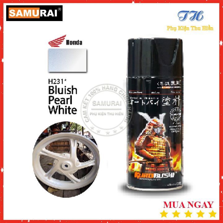 [HCM]Sơn Xịt Samurai Màu Trắng Ánh Xanh - Mã H231
