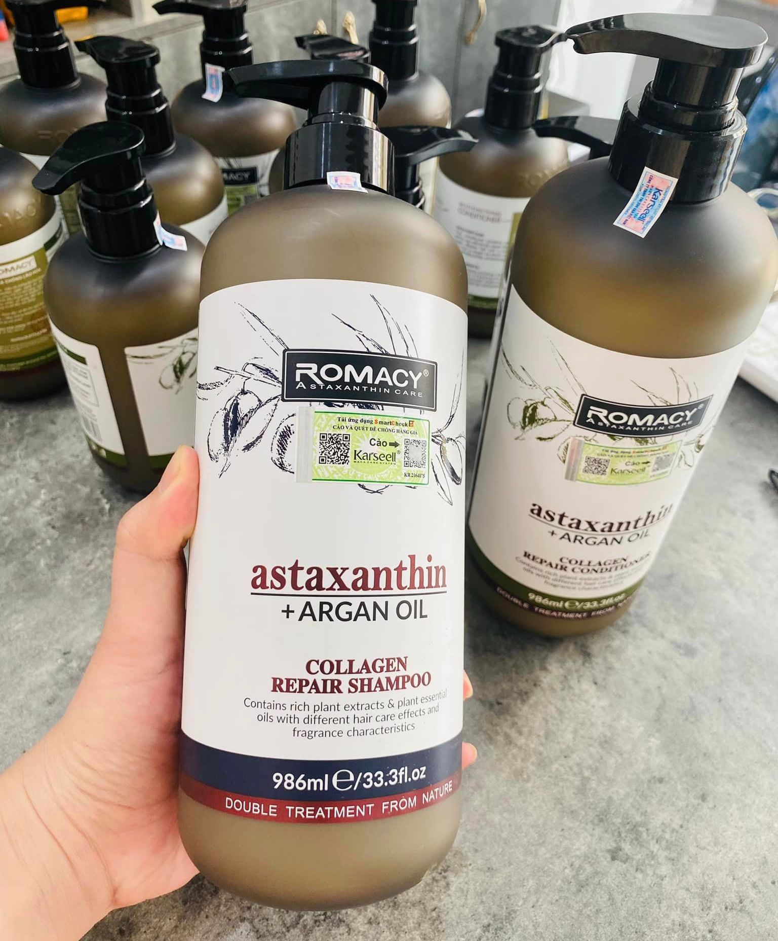 Dầu gội dưỡng sinh Romacy Astaxanthin mềm mượt  chống lão hóa cho tóc  986ml