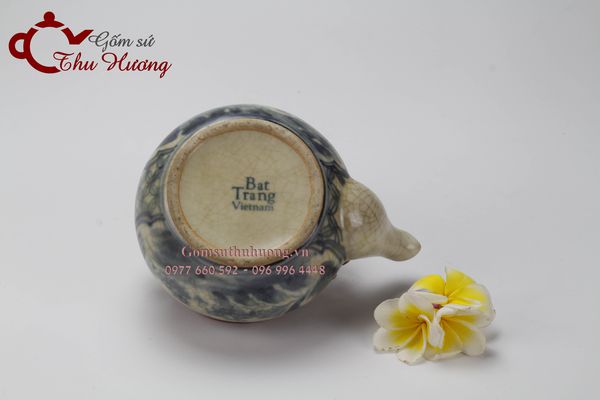 Bộ ấm trà Bát Tràng men rạn giả cổ dáng Nhật