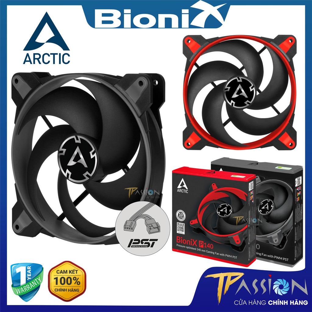 Quạt Fan case 14cm Arctic BioniX P140 PWM PST - Chính hãng