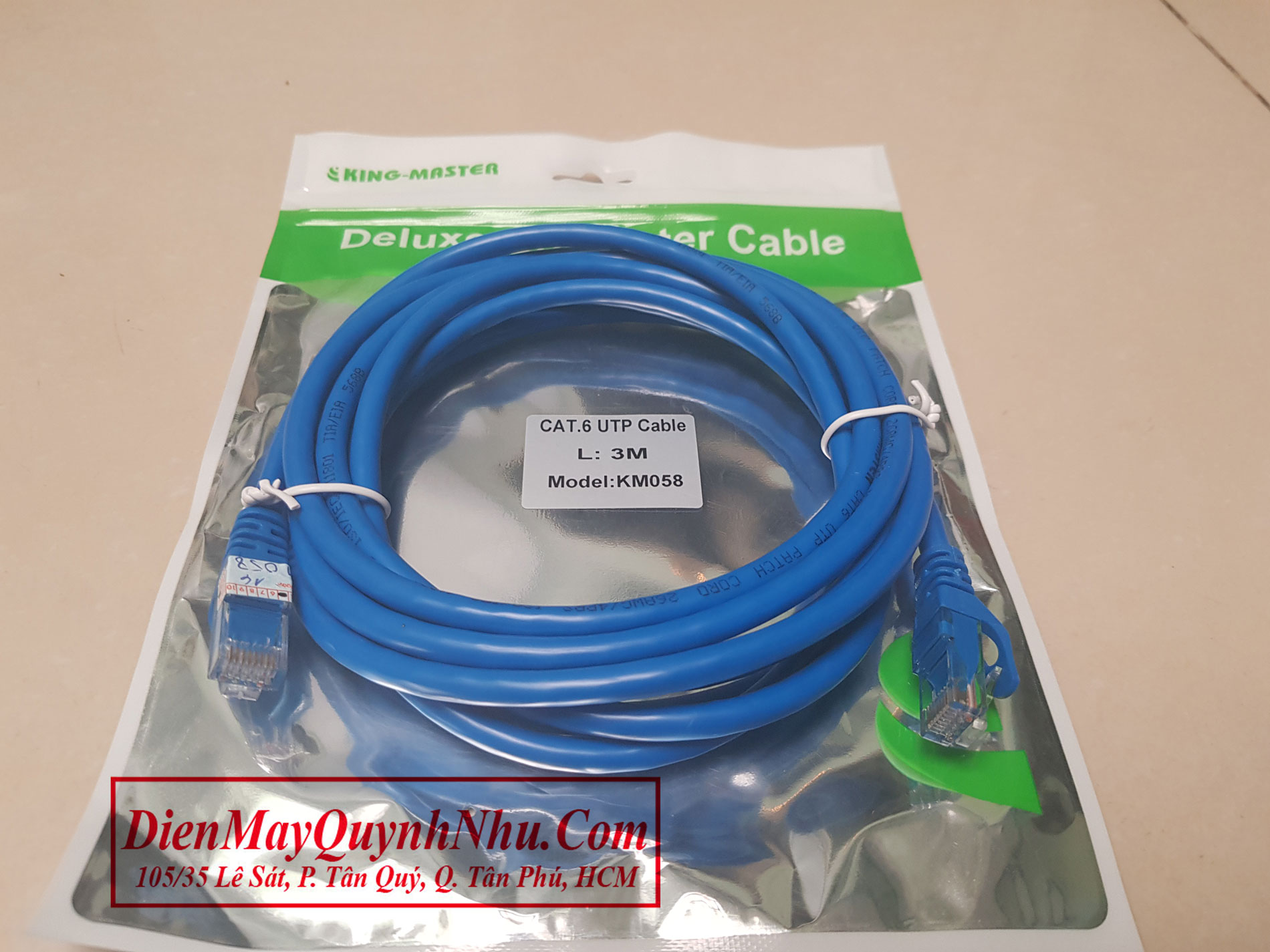 [HCM]DÂY MẠNG UTP CAT6 KINGMASTER BẤM SẴN 2 ĐẦU DÀI 3M