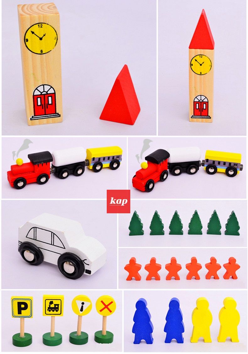8 Glyph Track, Wooden train tracks 48pcs
