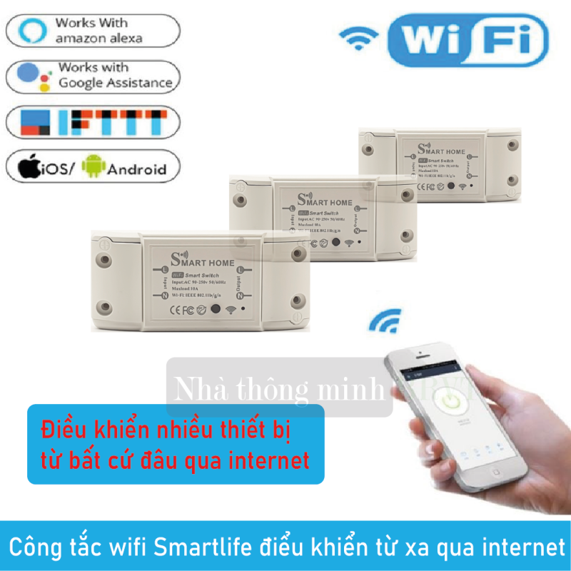 Công tắc wifi Smartlife điều khiển từ xa qua internet cho ngôi nhà thông minh