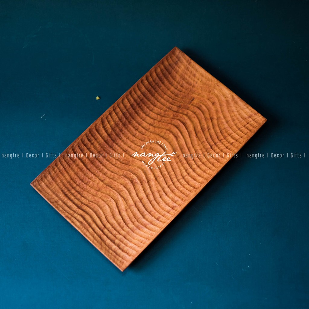 [HCM]Khay chữ nhật bằng gỗ đỏ/ Khay gỗ decor (33X20cm)