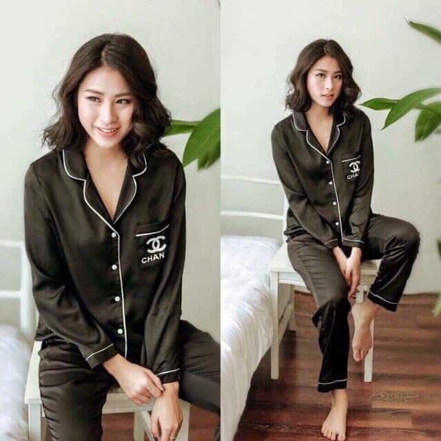 [HCM]Bộ pijama phi lụa loại 1 cao cấp quần dài 40 đến 58kg