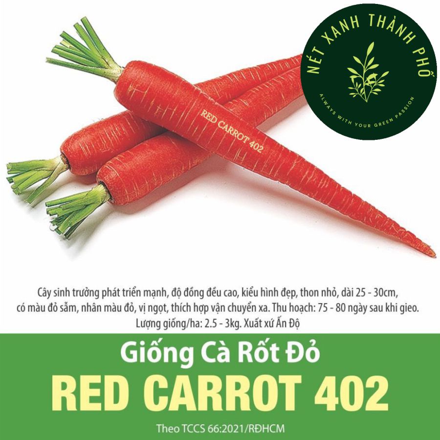 [GIAO HÀNG 2 GIỜ] Hạt giống cà rốt đỏ, 5gr